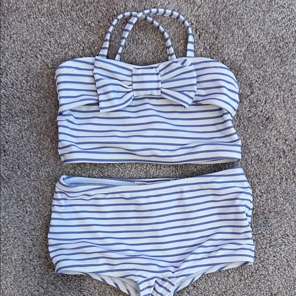 Striped Bow Bikini Set
